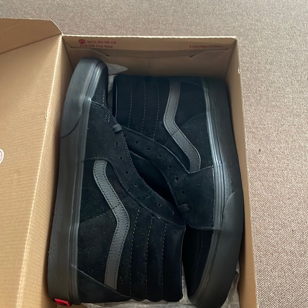 Vans high top black suede
